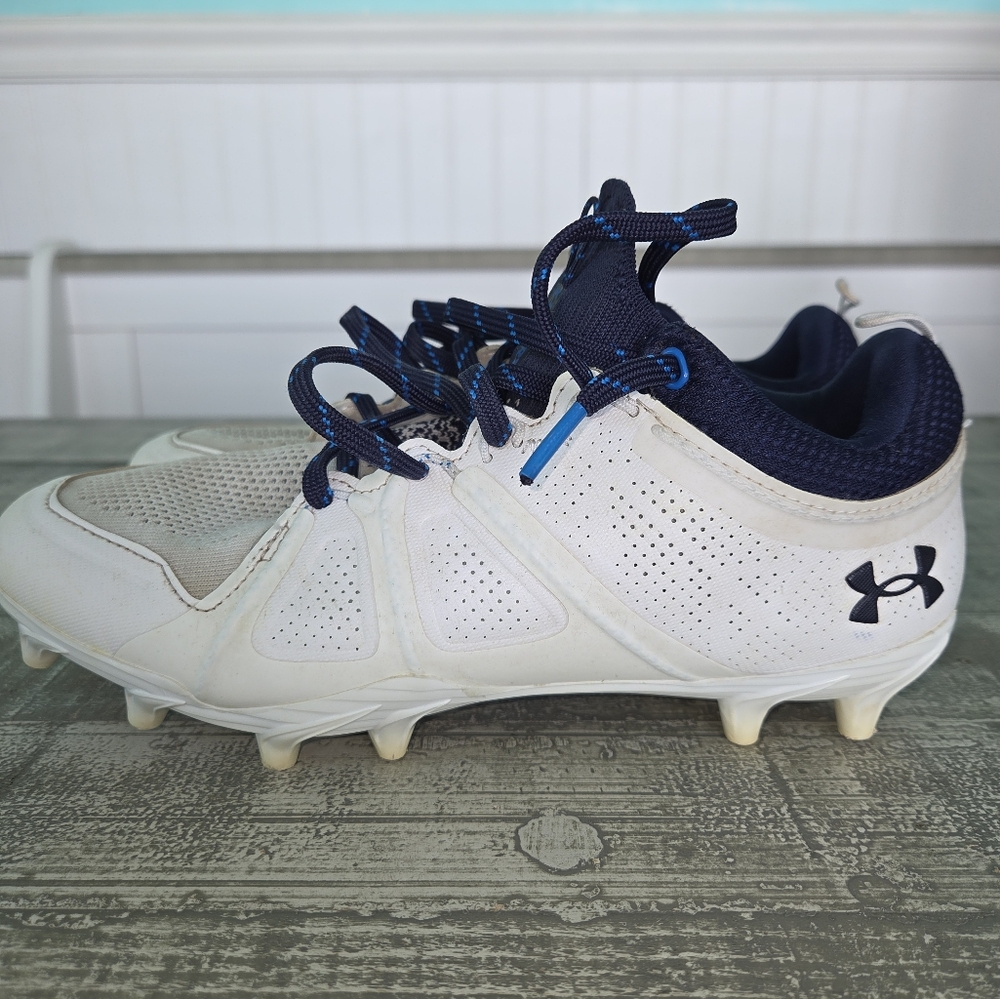Under Armour White and Blue Athletic Shoes with Breathable Design
